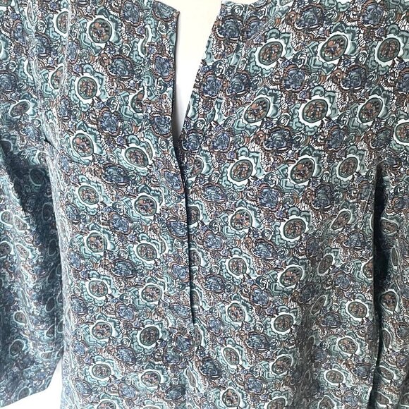 Joie Silk Blouse Womens XS Blue Vneck Long Sleeve Floral Lightweight Top Relaxed - Picture 5 of 7